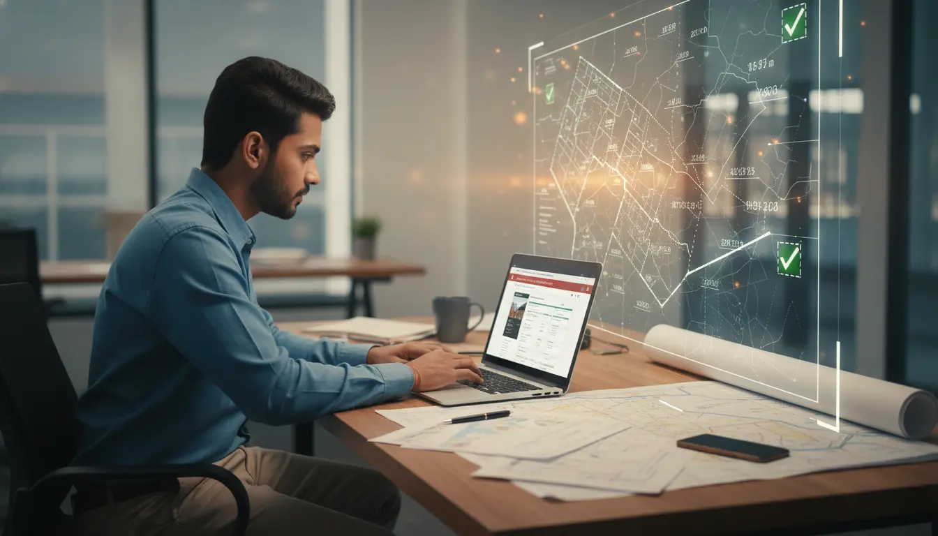 Property buyers verifying land ownership